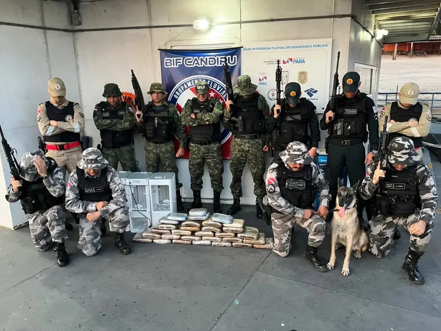 Base Candiru, em Óbidos, apreende 34 quilos de drogas escondidos em aparelhos de ar-condicionado